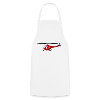 Helicopter Türkiye Flag Children - Cooking Apron - white - Front - AI Model Male 185 dark (185cm)