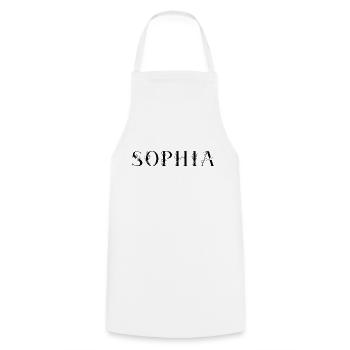 Name - Sophia - Cooking Apron - white - Front - AI Model Male 185 dark (185cm)