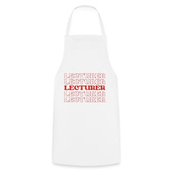 Lecturer Teacher Instructor Speaker Educator - Cooking Apron - white - Front - AI Model Male 185 dark (185cm)