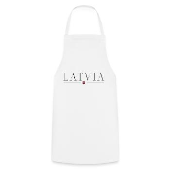 Latvia T-Shirt: Elegance, Nature, Culture - Cooking Apron - white - Front - AI Model Male 185 dark (185cm)