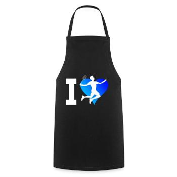 Badminton player Badminton men Squash Badminton - Cooking Apron - black - Front - AI Model Male 185 dark (185cm)