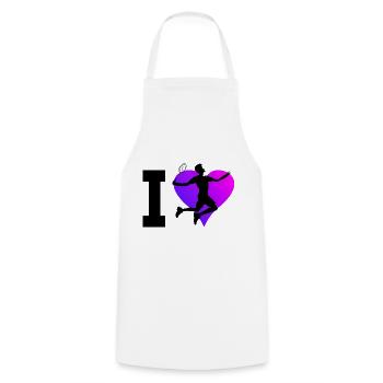 Squash Badminton Femmes Badminton - Tablier de cuisine - blanc - Devant - AI Model Male 185 dark (185cm)