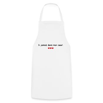 À jamais dans mon coeur - idée cadeau couple - Tablier de cuisine - blanc - Devant - AI Model Male 185 dark (185cm)