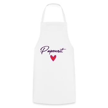 PAPOUNET. PAPA. FÊTE DES PÈRES. BONNE FÊTE PAPA - Tablier de cuisine - blanc - Devant - AI Model Male 185 dark (185cm)