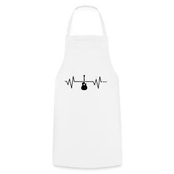 Heartbeat - Guitar, Acoustic Guitar Pulse Frequency - Cooking Apron - white - Front - AI Model Male 185 dark (185cm)