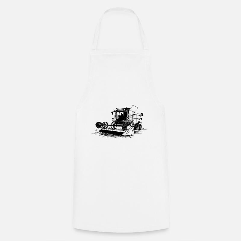 Combine harvester - Combine harvester - Cooking Apron - white
