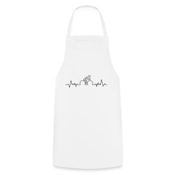 Bike with heart rate wave. Cycling, road bike - Cooking Apron - white - Front - AI Model Male 185 dark (185cm)