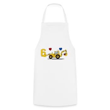 6ème Tracteur Pelle - Tablier de cuisine - blanc - Devant - AI Model Male 185 dark (185cm)