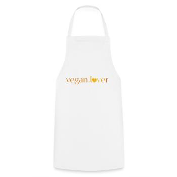 Vegan lover orange heart - Cooking Apron - white - Front - AI Model Male 185 dark (185cm)