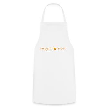 Vegan forever orange fruit - Tablier de cuisine - blanc - Devant - AI Model Male 185 dark (185cm)