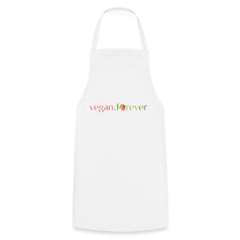 Vegan forever apricot green - Tablier de cuisine - blanc - Devant - AI Model Male 185 dark (185cm)