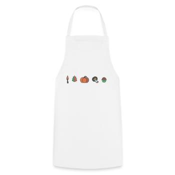 Autumnal Design #3 - Cooking Apron - white - Front - AI Model Male 185 dark (185cm)