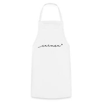 Nom cursif de Carmen - Tablier de cuisine - blanc - Devant - AI Model Male 185 dark (185cm)