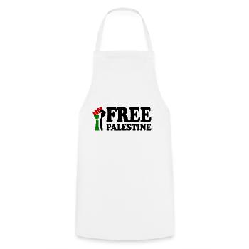 Free palestine - Tablier de cuisine - blanc - Devant - AI Model Male 185 dark (185cm)