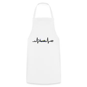Plongeurs, plongée, plongée en apnée, ECG, pouls, rythme cardiaque - Tablier de cuisine - blanc - Devant - AI Model Male 185 dark (185cm)