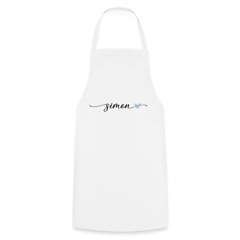 Simon Name Kalligrafie Schrift - Kochschürze - Weiß - Vorne - AI Model Male 185 dark (185cm)