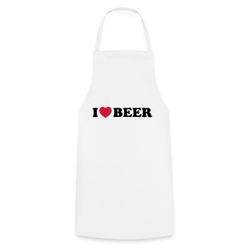 I love beer - Cooking Apron - white - Front - AI Model Male 185 dark (185cm)