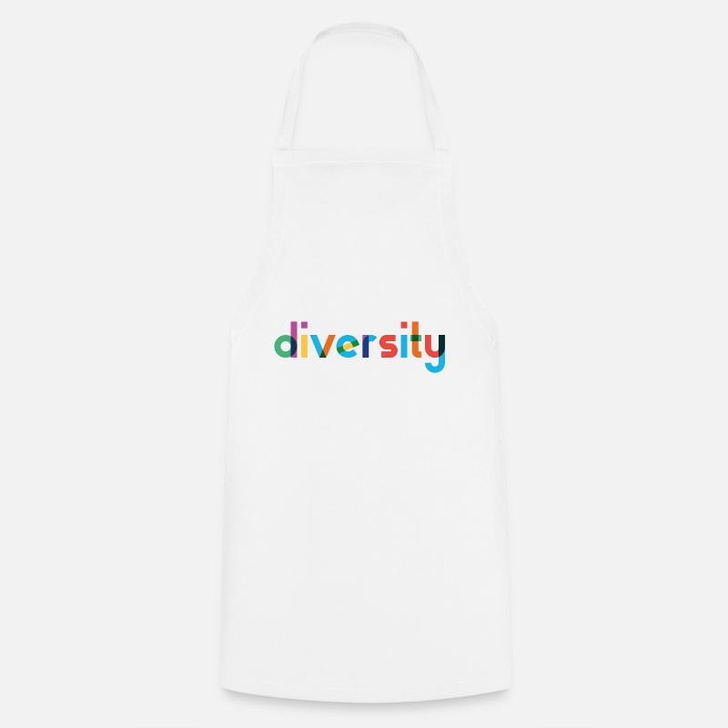 Diversity - Rainbow Typography - Kochschürze - Weiß