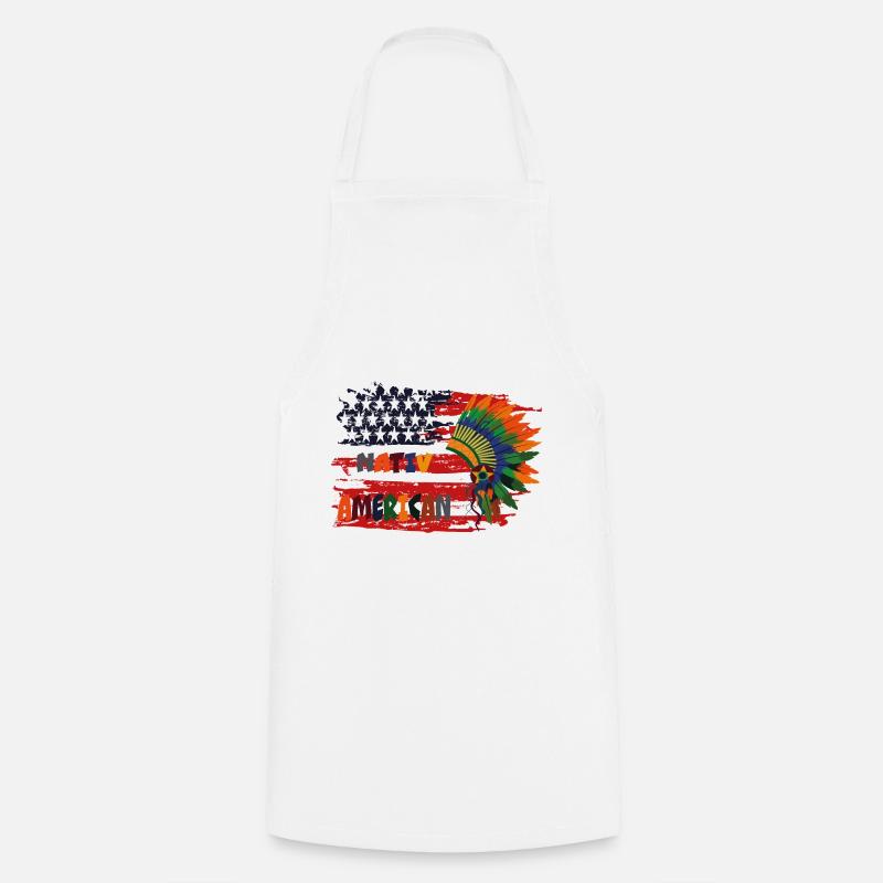 Native American Native American - Cooking Apron - white