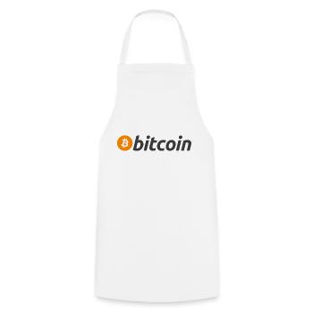 Bitcoin BTC: Official Logo - Cooking Apron - white - Front - AI Model Male 185 dark (185cm)