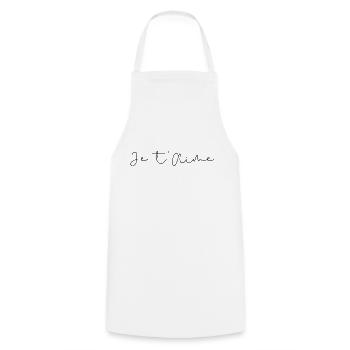 je t'aime - idée cadeau mug personnalisé - Tablier de cuisine - blanc - Devant - AI Model Male 185 dark (185cm)