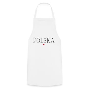 Polen - Kochschürze - Weiß - Vorne - AI Model Male 185 dark (185cm)