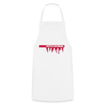 crypto is for virgins - Cooking Apron - white - Front - AI Model Male 185 dark (185cm)