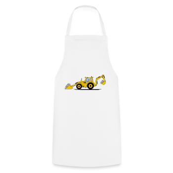 Tracteur Pelle Tracteur Football - Tablier de cuisine - blanc - Devant - AI Model Male 185 dark (185cm)