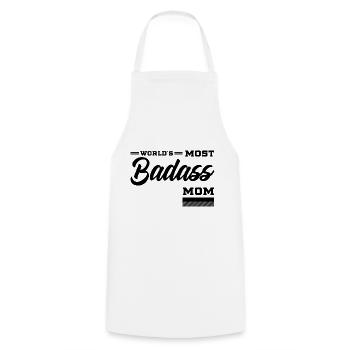 World's Most Badass Mom - Mother's Day Funny Gift - Cooking Apron - white - Front - AI Model Male 185 dark (185cm)