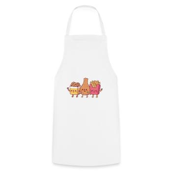 Cute Fried Food Onion Rings Fried Chicken Fries - Cooking Apron - white - Front - AI Model Male 185 dark (185cm)