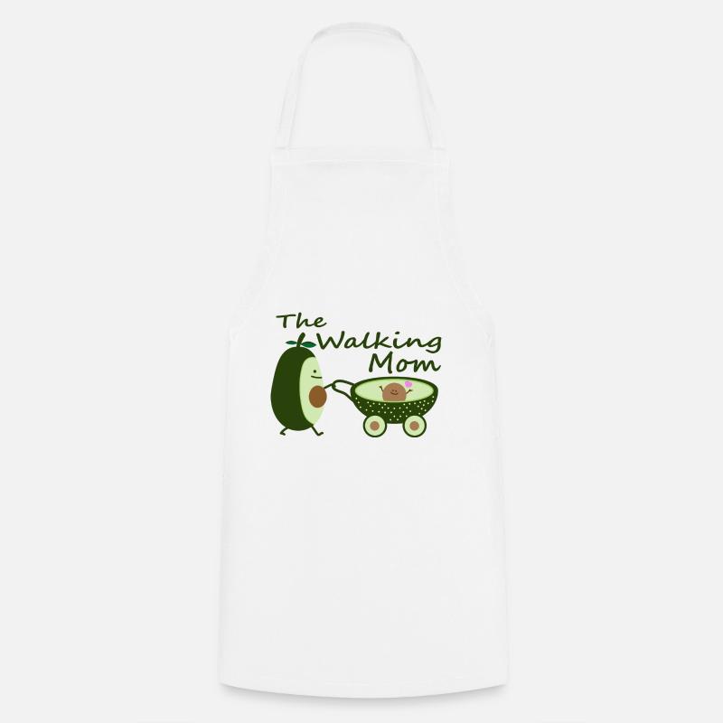 Avocado als Walking Mom - Kochschürze - Weiß