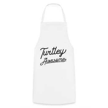 Tortue géniale - Tablier de cuisine - blanc - Devant - AI Model Male 185 dark (185cm)
