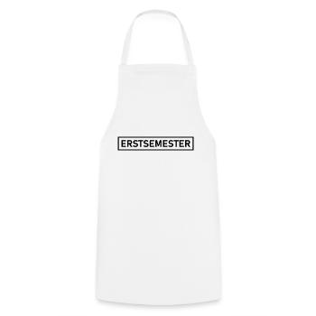 Erstsemester schwarz / Motiv für Ersti / Studenten - Kochschürze - Weiß - Vorne - AI Model Male 185 dark (185cm)