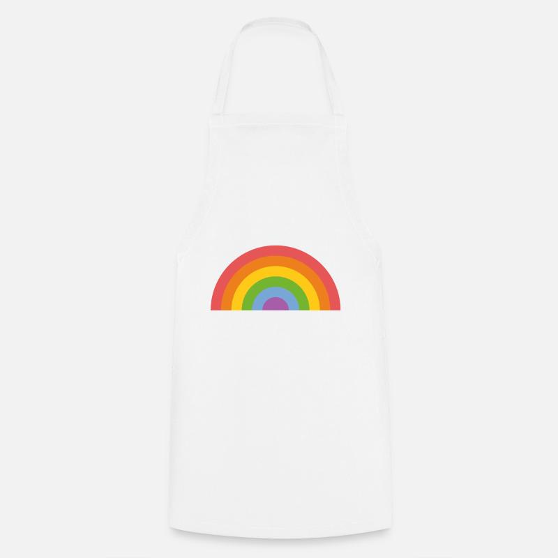 Regenbogen - Kochschürze - Weiß