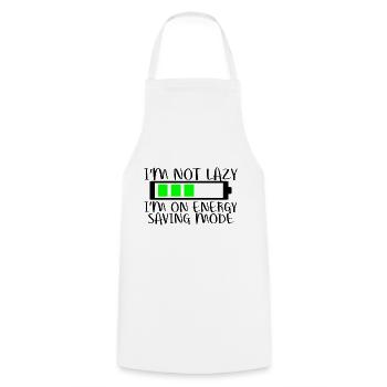 I'm Not Lazy I'm On Energy Saving Mode 2 - Cooking Apron - white - Front - AI Model Male 185 dark (185cm)