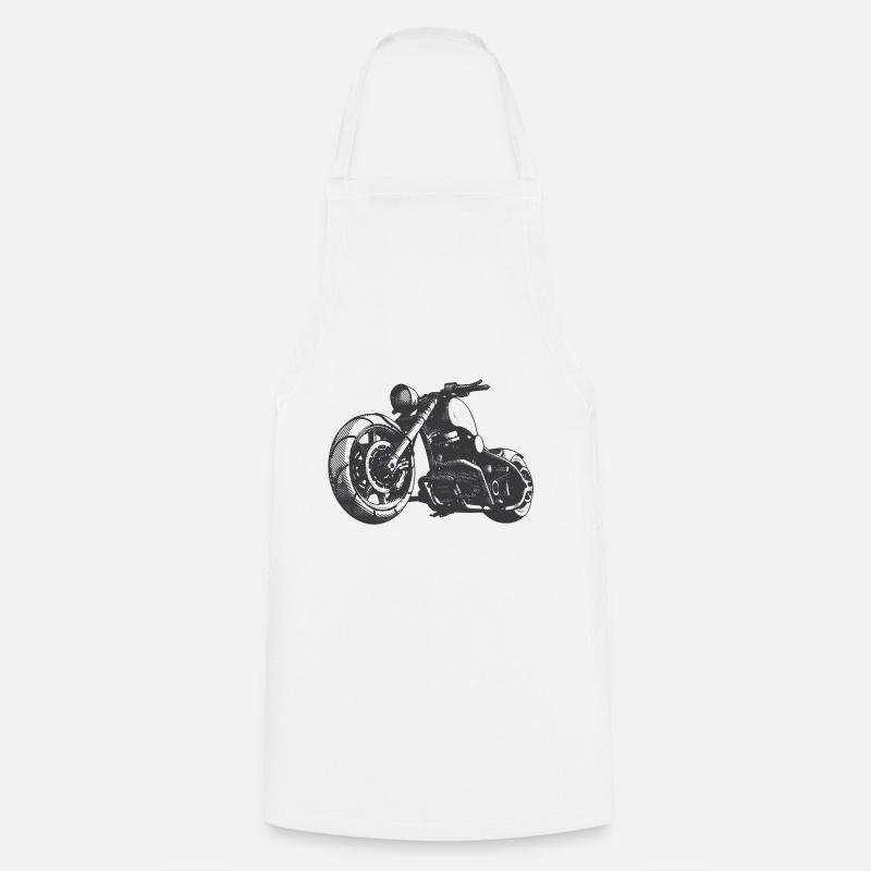 Motorrad - Kochschürze - Weiß