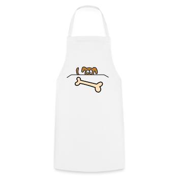 Chien en os - Tablier de cuisine - blanc - Devant - AI Model Male 185 dark (185cm)