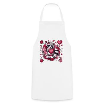 Niedliches Waschbär Valentinstag Design - Kochschürze - Weiß - Vorne - AI Model Male 185 dark (185cm)