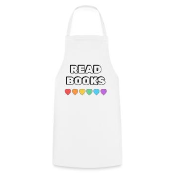 Lire des livres Rainbow Hearts - Tablier de cuisine - blanc - Devant - AI Model Male 185 dark (185cm)