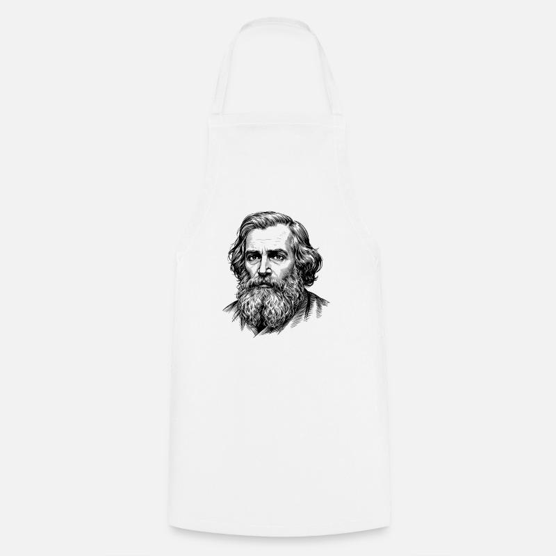 Wise Old Man – Realistic Drawing - Cooking Apron - white