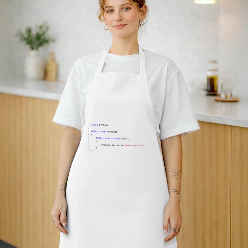 C# .NET Code Hello World Programmierer Geschenk Kochschürze