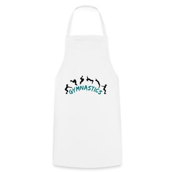 Gymnastics, gymnast - Cooking Apron - white - Front - AI Model Male 185 dark (185cm)