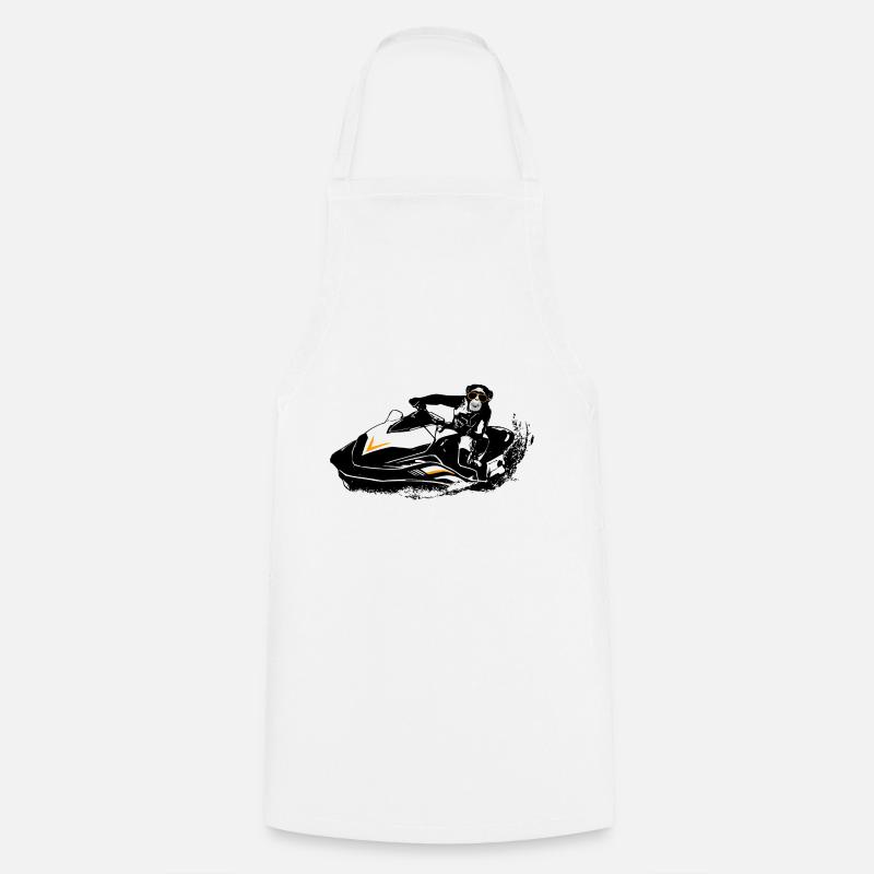 Jet Ski - Chimpanzé - Singe - Tablier de cuisine - blanc