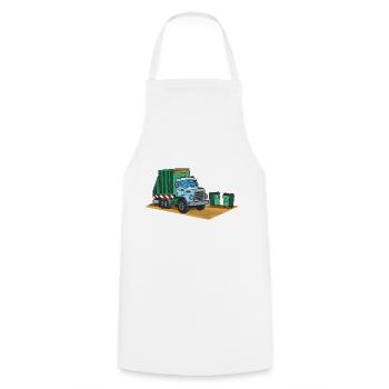 Müllwagen Liebe Müllabfuhr Kind Junge I Geschenk - Kochschürze - Weiß - Vorne - AI Model Male 185 dark (185cm)