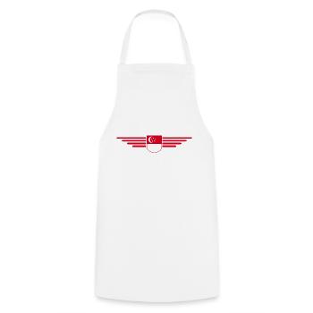 Singapore Fan Outfit Design T Shirt - Cooking Apron - white - Front - AI Model Male 185 dark (185cm)
