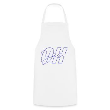 oh yes!, motivational statement quote - Kochschürze - Weiß - Vorne - AI Model Male 185 dark (185cm)