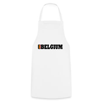 Belgique - Tablier de cuisine - blanc - Devant - AI Model Male 185 dark (185cm)