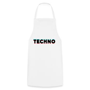 TECHNO - Kochschürze - Weiß - Vorne - AI Model Male 185 dark (185cm)