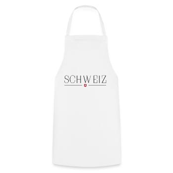 Schweiz - Kochschürze - Weiß - Vorne - AI Model Male 185 dark (185cm)