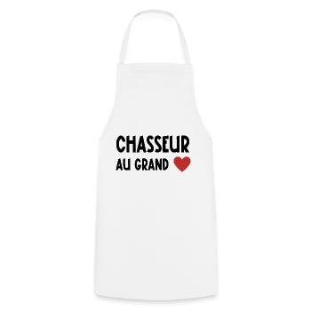 chasseur au grand cœur - Tablier de cuisine - blanc - Devant - AI Model Male 185 dark (185cm)